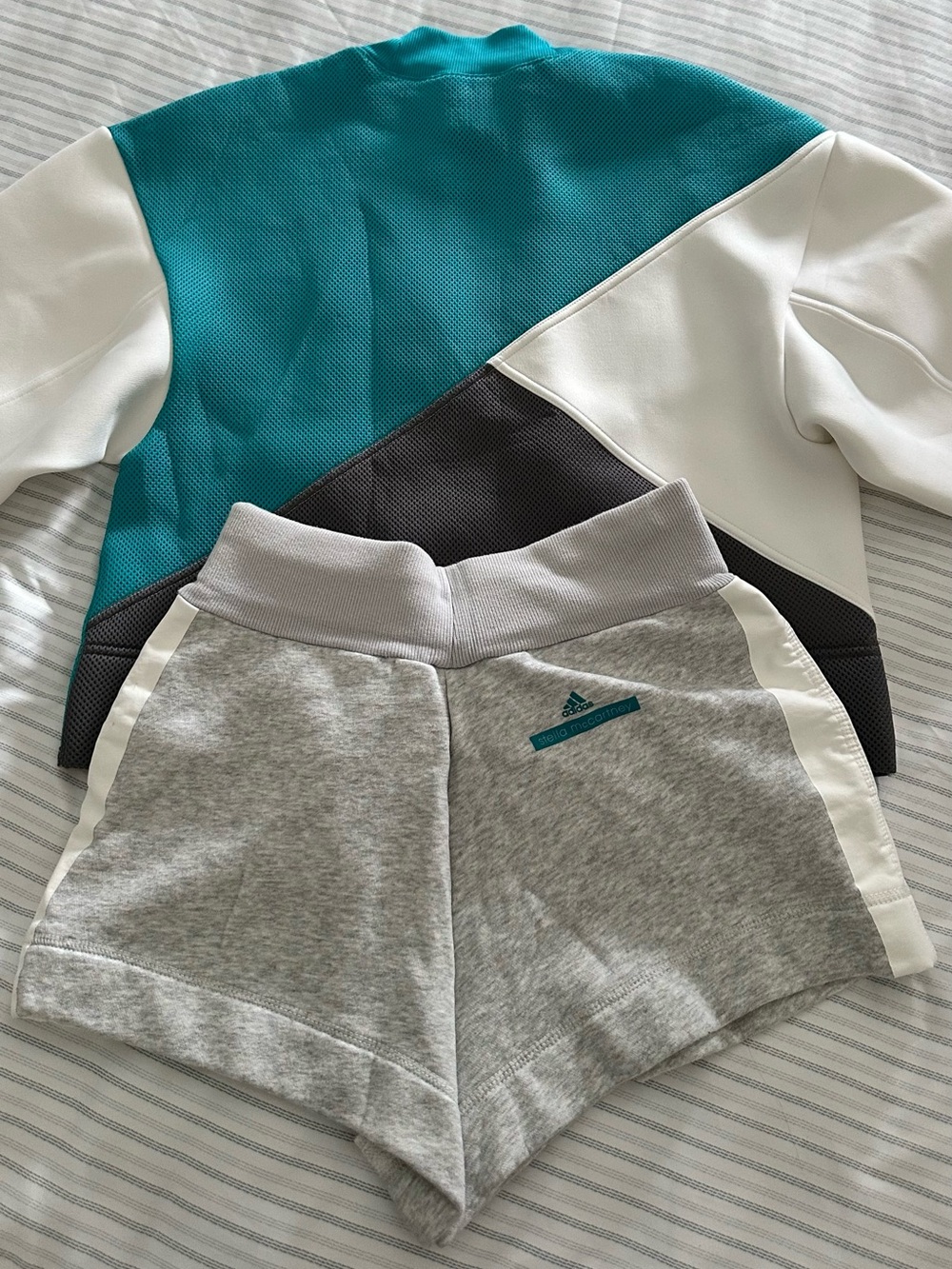 Adidas by Stella McCartney Mesh Colorblock Sweatshirt & Shorts Set XS